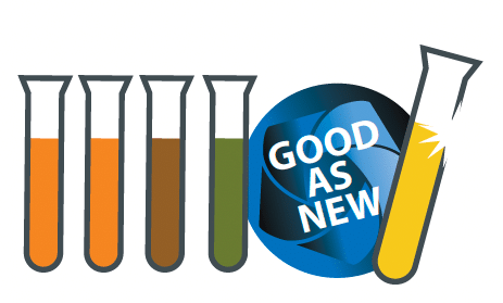 A sign saying "Good As New" in reference to Midland Oil's waste oil disposal services