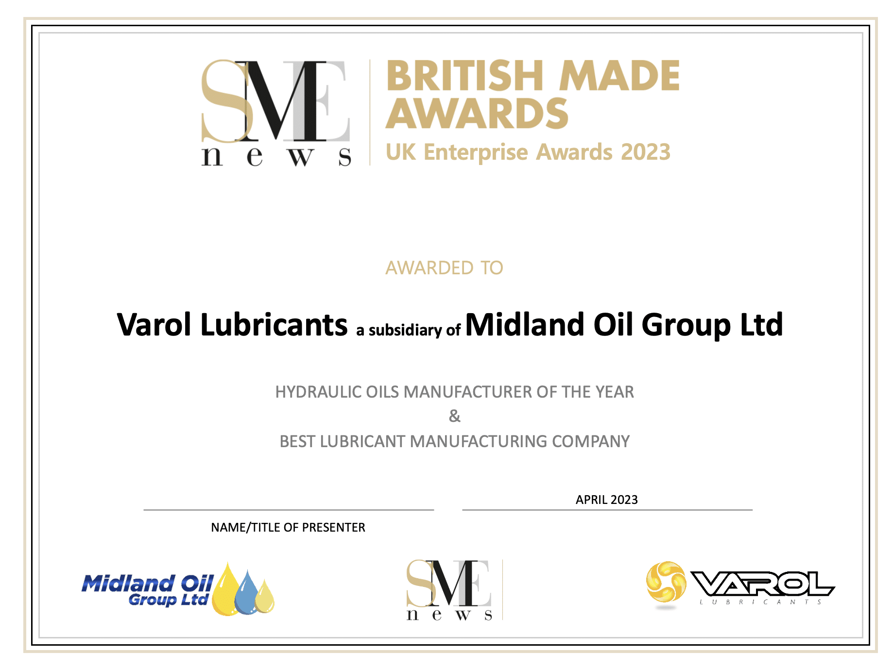 SME Awards - Varol